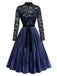 Königsblaues 50er Plisseekleid mit Spitze