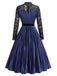 Königsblaues 50er Plisseekleid mit Spitze