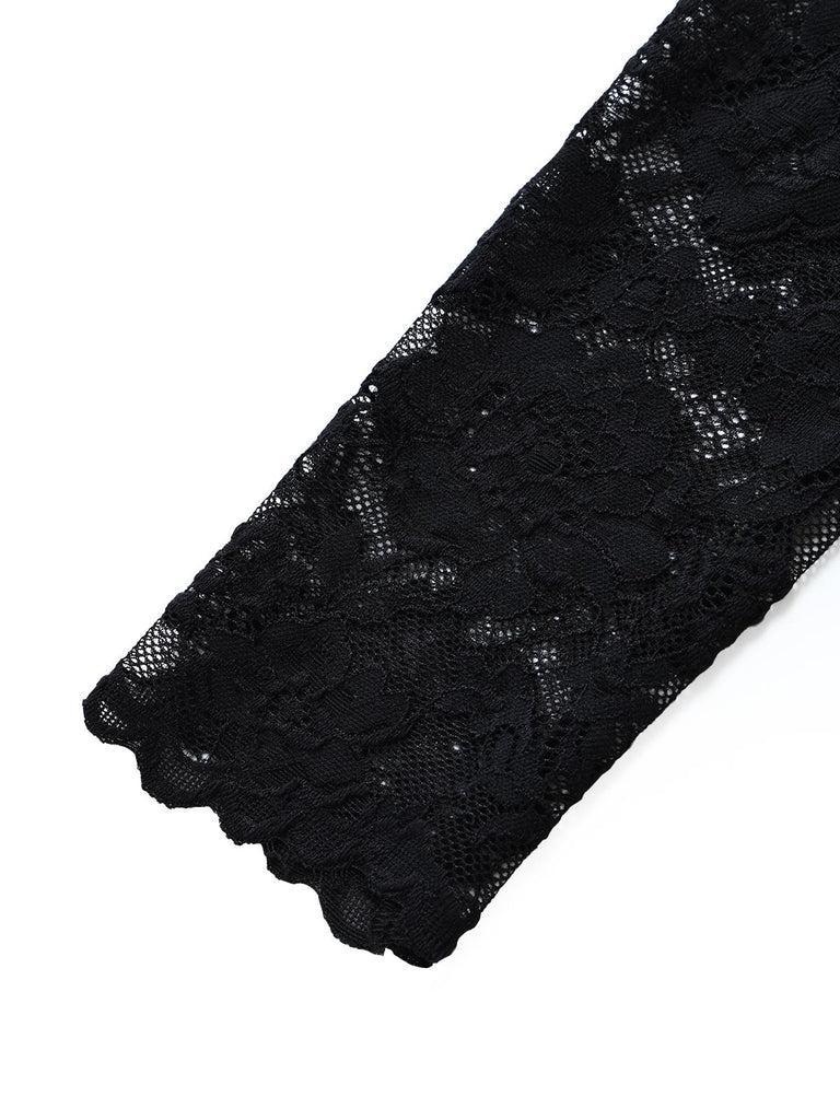 Königsblaues 50er Plisseekleid mit Spitze