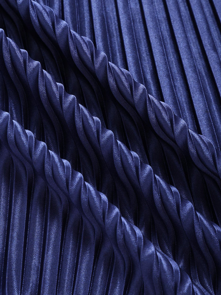 Königsblaues 50er Plisseekleid mit Spitze