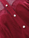 Rotes 50er Samtkleid mit Rüschen und Polka-Dot Ärmeln