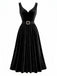 40er Set mit Spitzen-Top und Samtkleid