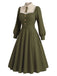 40er Kleid mit Knöpfen und Schleifengürtel