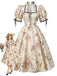 Hellgelbes 50er Swingkleid mit Blumen und Puffärmeln