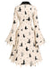 50er Halloween Kleid mit Hexen-Print und Zickzacksaum