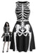 40er Halloween ärmelloses Kleid mit Skelett-Print