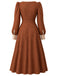 Karamellfarbenes 50er Kleid mit Polka-Dots und Schleife