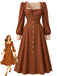 Karamellfarbenes 50er Kleid mit Polka-Dots und Schleife