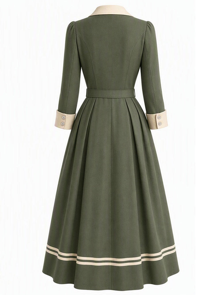 40er Trenchcoat mit Kerbrevers und Doppelknopfleiste
