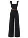 70er Set mit Rüschenträger-Jumpsuit und Schleifenbluse