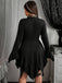 [Übergröße] Schwarzes 70er Kleid mit Cutout