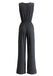 70er Ärmelloses Jumpsuit mit V-Ausschnitt und Rüschen
