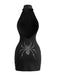 60er Halloween Bodycon-Kleid mit Neckholder und Strass