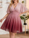 [Übergröße] 50er Chiffonkleid mit Ombre und Smok