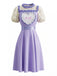 50er Cosplay-Kleid mit Blumen-Print und Herzaufnäher