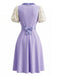 50er Cosplay-Kleid mit Blumen-Print und Herzaufnäher