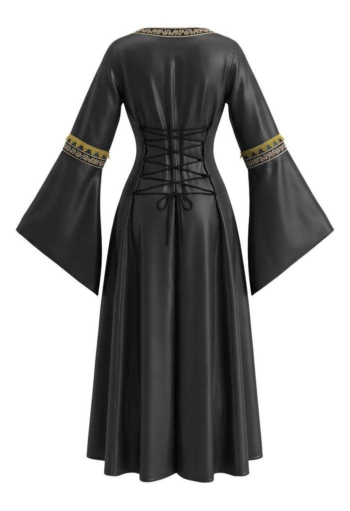 80er Mittelalter Halloween Kleid mit Bindung