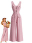 80er Jumpsuit mit V-Ausschnitt und Cargotaschen