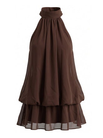 60er Kleid mit Stehkragen und Neckholder