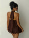 60er Kleid mit Stehkragen und Neckholder