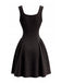 Rotes 50er A-Linien-Minikleid mit eckigem Ausschnitt