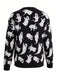 Oranger 40er Halloween-Strickpullover mit Geister-Print