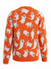 Oranger 40er Halloween-Strickpullover mit Geister-Print