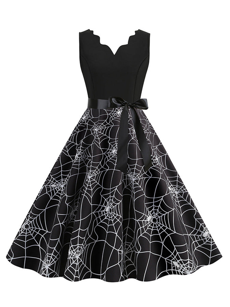 50er Ärmelloses Swingkleid