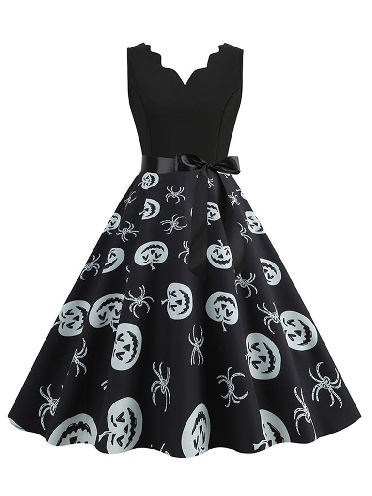 50er Ärmelloses Swingkleid