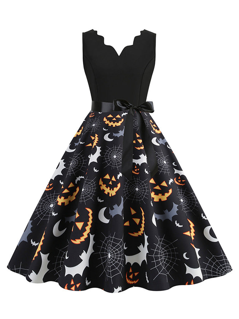 50er Ärmelloses Swingkleid