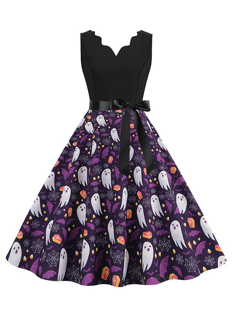50er Ärmelloses Swingkleid