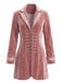 Rosa 50er Samtjacke mit Blumenstickerei und Revers