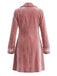 Rosa 50er Samtjacke mit Blumenstickerei und Revers