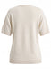 Beige 40er Strick-Top mit Blumen und Vorderbindung