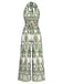 Grüner 40er Jumpsuit mit Neckholder und offenem Rücken