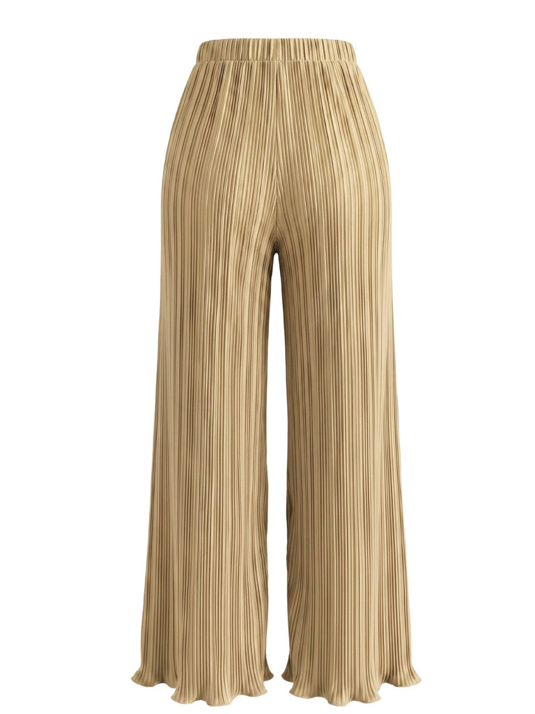 40er Hose mit hoher Taille und weitem Bein