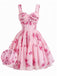 Rosa 50er Tutu-Kleid mit Streublumen und Korsett