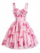 Rosa 50er Tutu-Kleid mit Streublumen und Korsett
