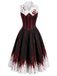 60er Swingkleid mit blutigem Handabdruck-Print