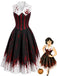 60er Swingkleid mit blutigem Handabdruck-Print