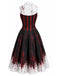 60er Swingkleid mit blutigem Handabdruck-Print