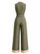 30er Ärmelloses Jumpsuit mit Reverskragen und Knopf