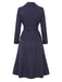 Blaues 60er Nadelstreifen-Set aus Blazer und Rock