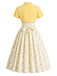 Hellgelbes 50er Swingkleid & Bolero mit Blumen