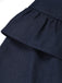 Dunkelblaues 50er Blazer-Bleistiftkleid mit Rüschenkragen
