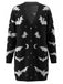 70er Halloween Cardigan mit Fledermaus und Mond