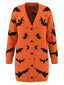70er Halloween Cardigan mit Fledermaus und Mond