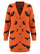 70er Halloween Cardigan mit Fledermaus und Mond