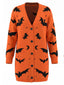 70er Halloween Cardigan mit Fledermaus und Mond