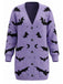 70er Halloween Cardigan mit Fledermaus und Mond